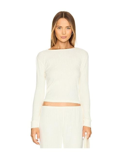 DONNI. White Pointelle Long Sleeve