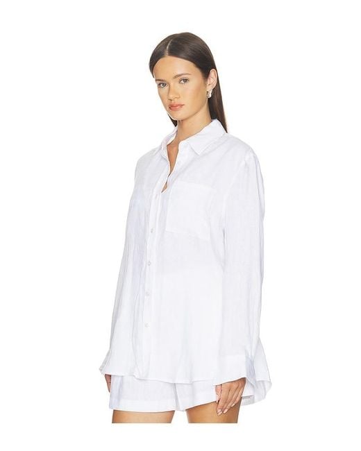 PERFECTWHITETEE White Lorelai Linen Button Down