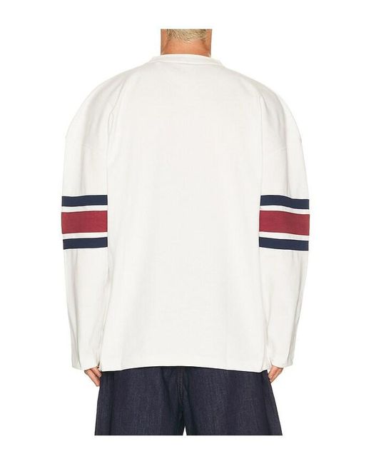 Guess White Long Sleeve Hockey Jersey for men
