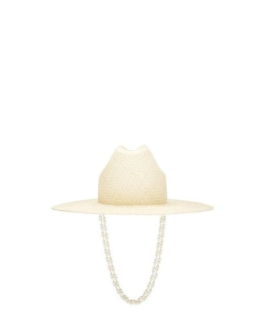 Ruslan Baginskiy White Double Chain Strap Cowboy Hat