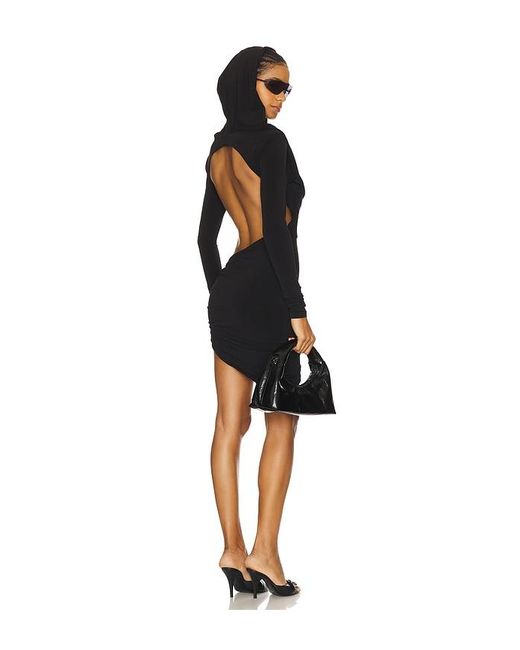 A VINTAGE FIT Black Hooded Cut Out Dress