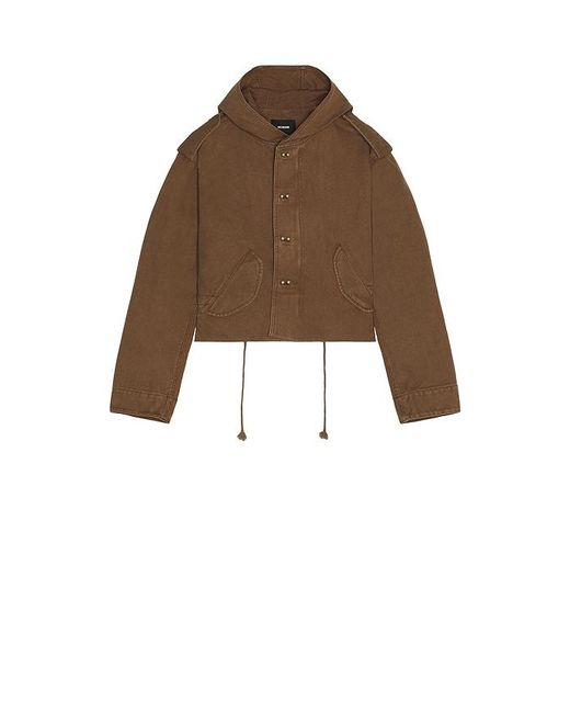 we11done Brown Folded Shortened Jacket for men