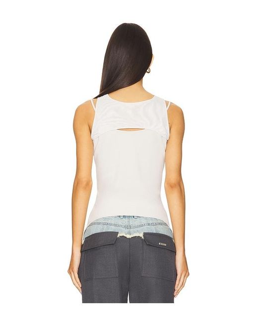 PRIVATE POLICY White Mesh Harness Tank Top