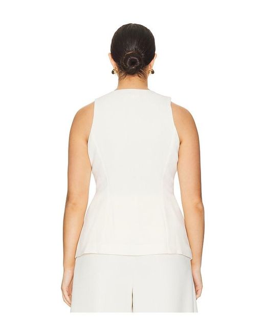 GOOD AMERICAN White Luxe Suiting Sculpted Vest