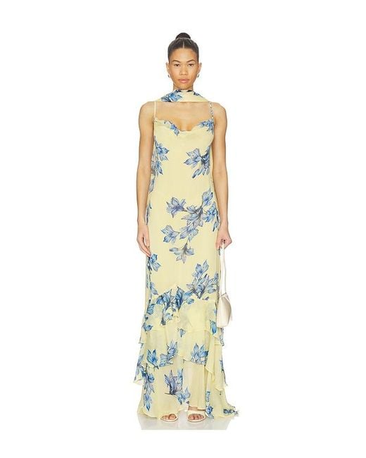 Rococo Sand White Cowl Maxi Dress With Sash