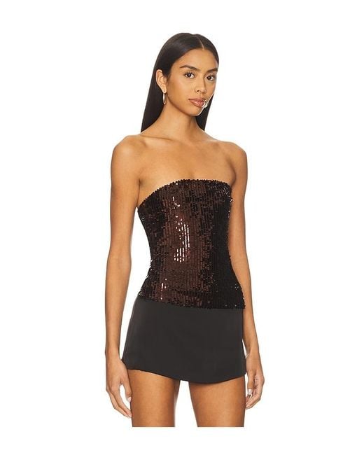Runaway the Label Black Anette Strapless Sequin Bustier