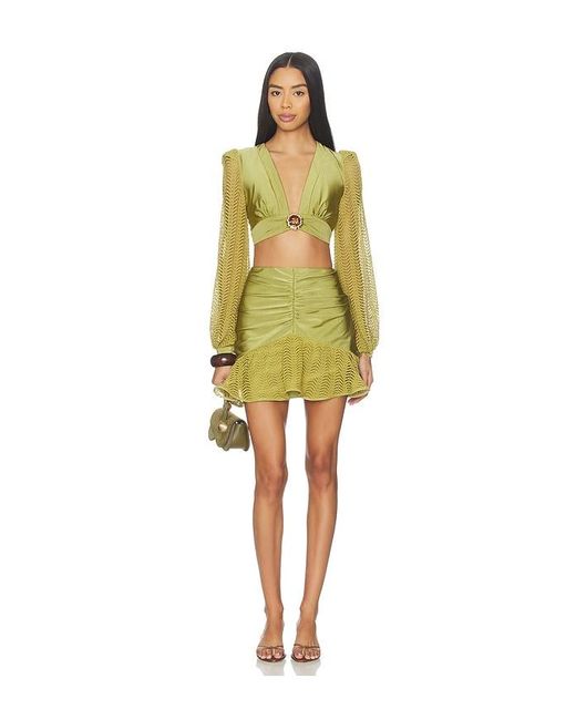 PATBO Yellow Wave Mini Skirt