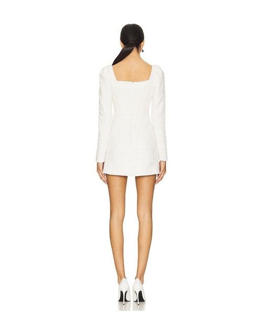 SAU LEE White Jenna Tweed Dress