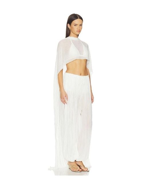 Jonathan Simkhai White Genoa Sheer Jersey Cape