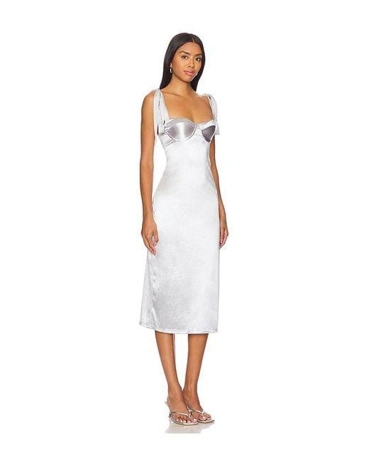 Free People White Midi-Kleid Casino Got Glam