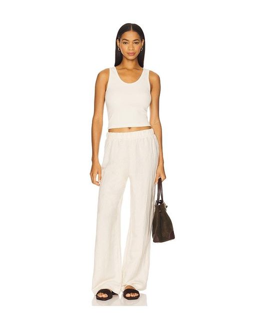 PERFECTWHITETEE White Woven Linen Pant