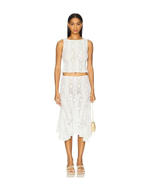 With Jean White Maeve Midi Skirt