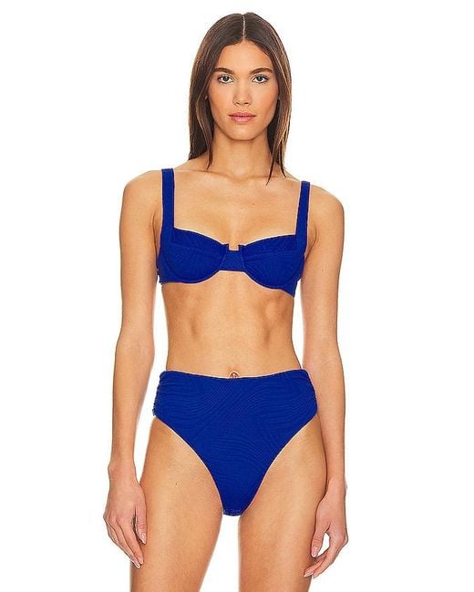 FELLA SWIM Blue Casanova Bikini Top