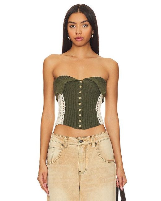 Jaded London Green Knitted Corset