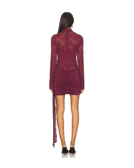 Runaway the Label Red Larna Lace Long Sleeve Mini Dress