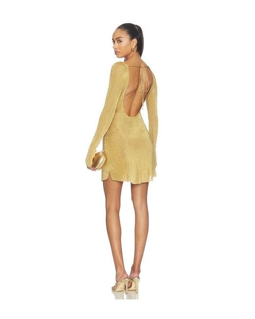 GUIZIO Yellow Estelle Backless Mini Dress