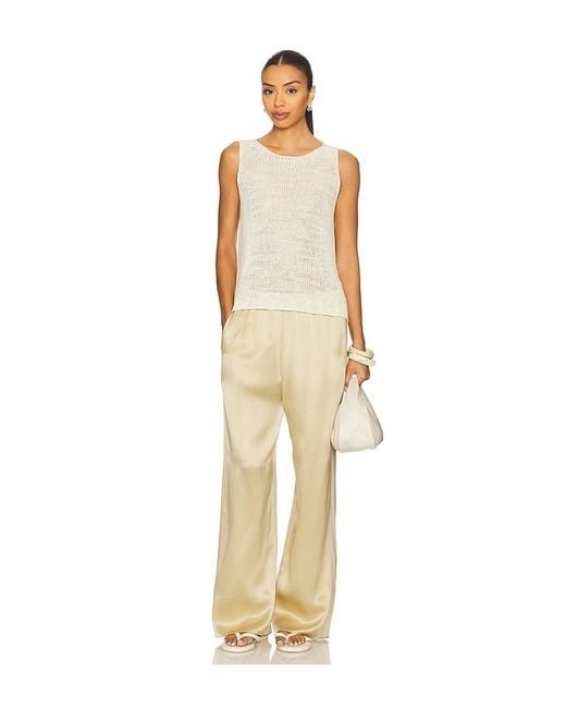 Enza Costa Natural Linen Open Knit Tank Top