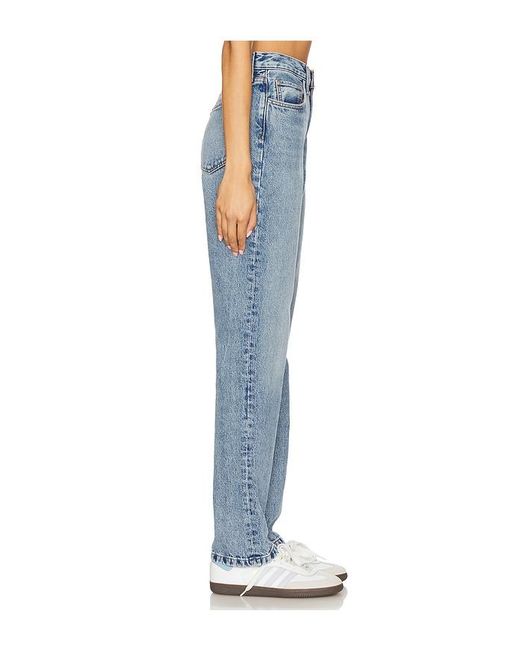 FAVORITE DAUGHTER Blue The Mikaela Low Slung Long Slim Straight Jeans
