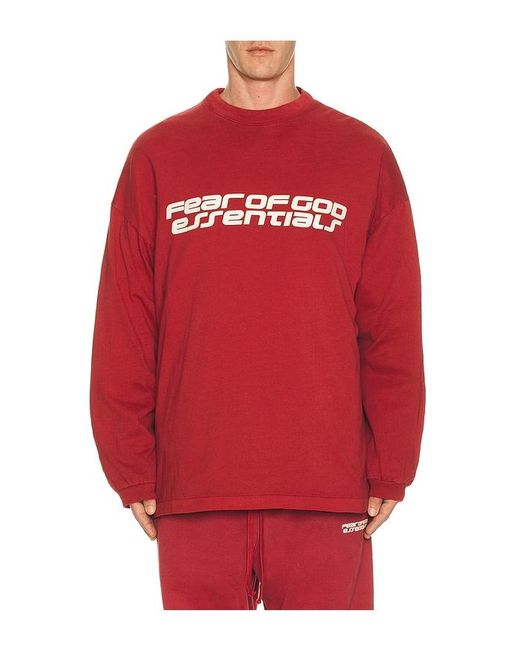 Fear Of God Red 90's Long Sleeve Tee for men