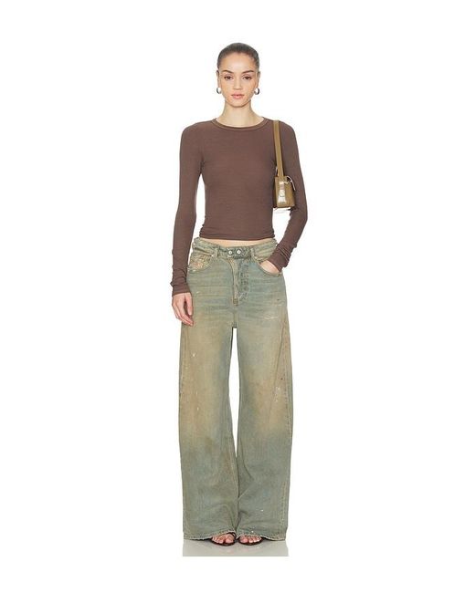 Enza Costa Brown Silk Rib Essential Crew