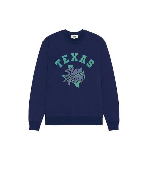 Stan Ray Blue Solid State Crew Sweatshirt for men