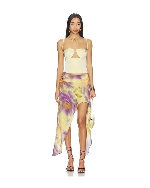 Runaway the Label Multicolor Tulia Flounce Midi Skirt
