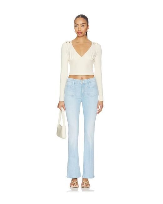 Mother Blue Patch Pocket Weekend Jeans