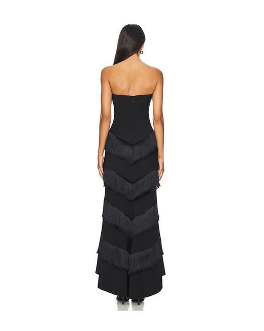 House of Harlow 1960 Black Hera Fringe Maxi Dress