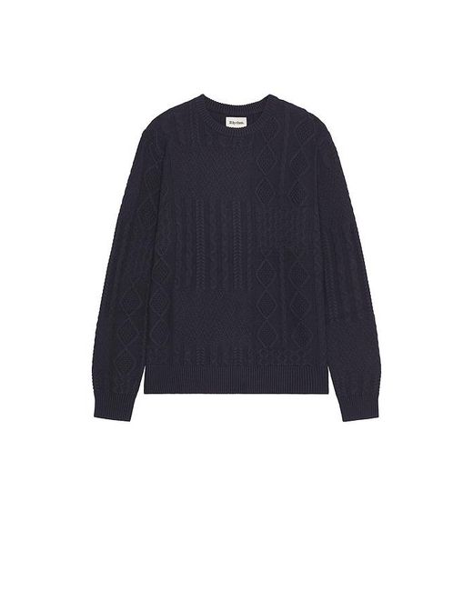 Rhythm Blue Patchwork Sweater for men