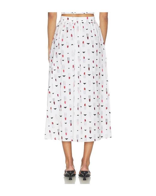 L'Agence White Seina Midi Skirt