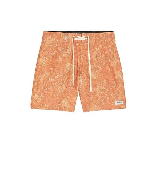 Rhythm Orange Tally Paisley Swim Trunk for men
