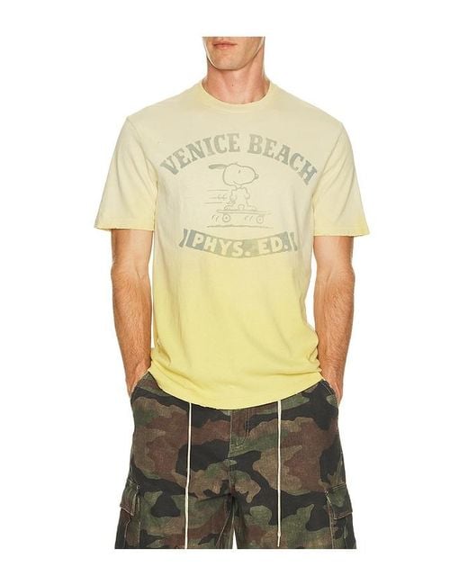Junk Food Yellow Venice Beach Snoopy Tee for men