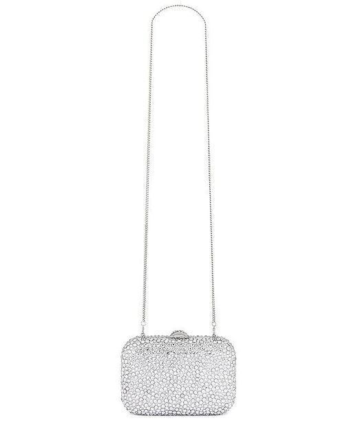 Olga Berg Metallic Casey Hot Fix Encrusted Clutch