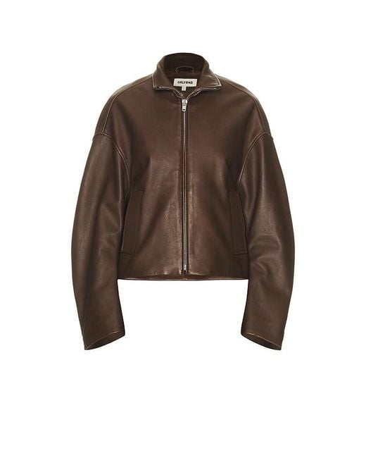 GRLFRND Brown Romy Leather Jacket