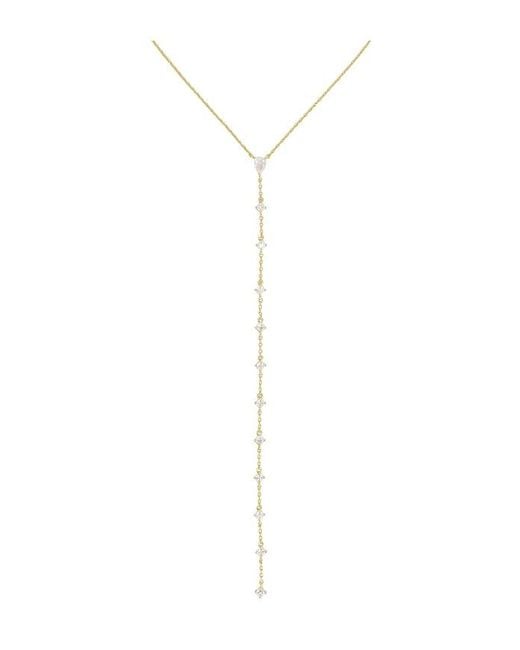 By Adina Eden White Teardrop Drop Lariat Necklace