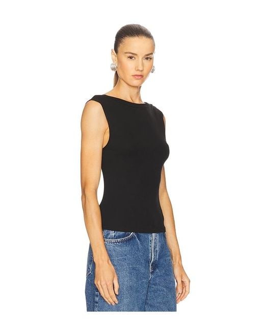 St. Agni Black Organic Cotton Ballerina Top
