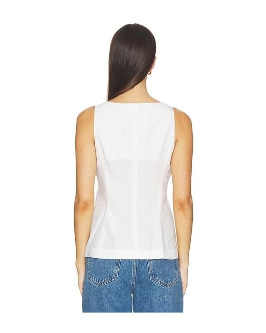 Rag & Bone White Lola Linen Boatneck Vest