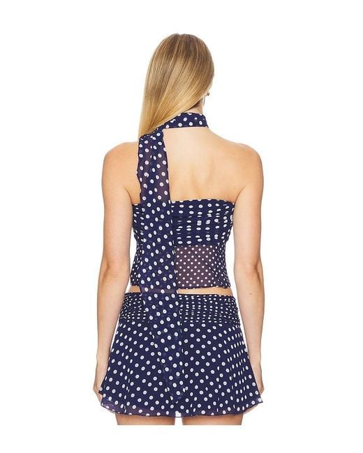GUIZIO Blue Chiffon Wrap Around Top