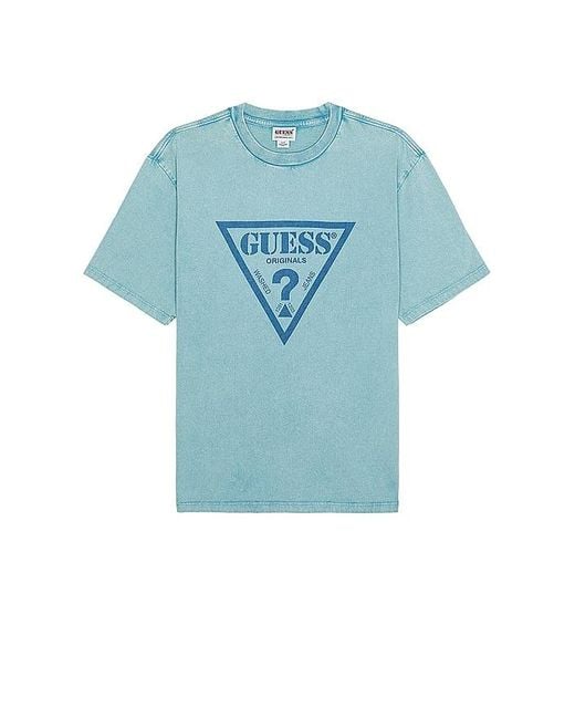 Guess Blue Vintage Triangle Tee for men