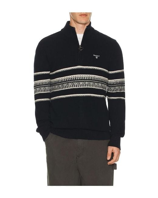 Barbour Black Kepwick Half Zip Jumper for men