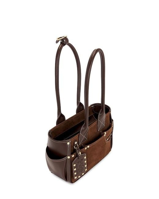 Ganni Brown Posy Small Recycled Suede Bag