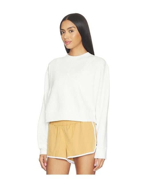 Varley White Tasmin Cropped Sweater