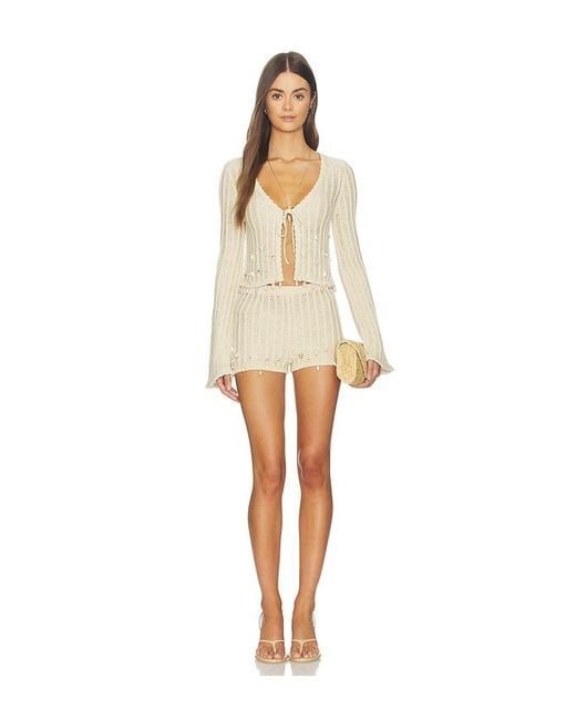 Tularosa White Nori Shell Embellished Short