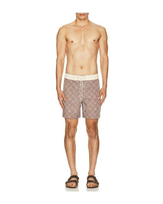 Rhythm Brown Heritage Java Swim Trunk for men