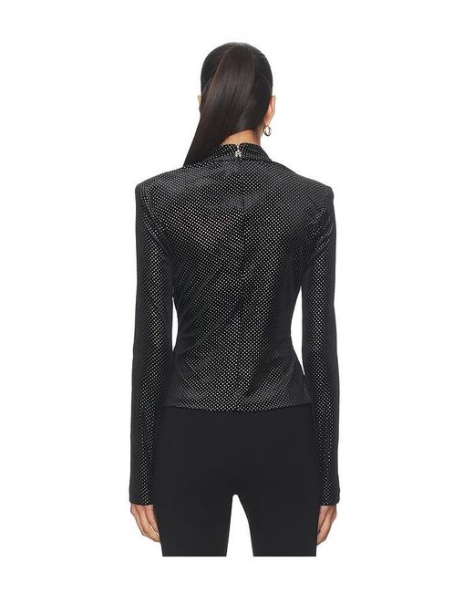 ROTATE BIRGER CHRISTENSEN Black Velvet Draped Top