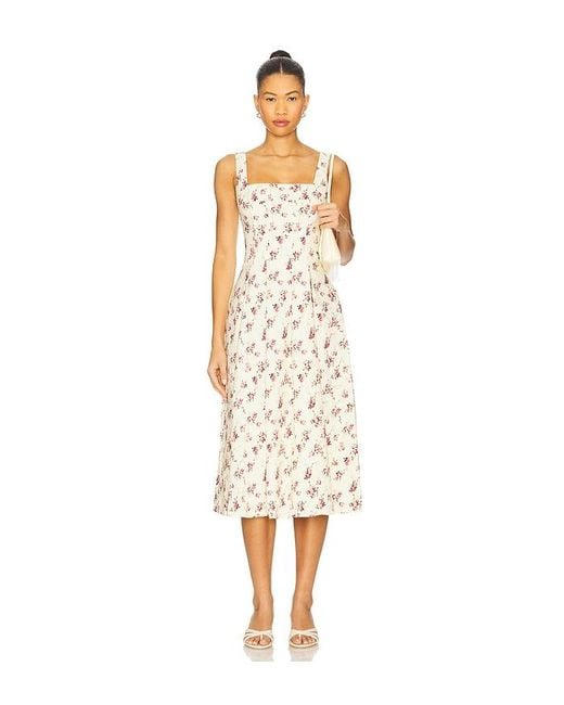 WeWoreWhat White X Revolve Corset Pleated Midi Dress