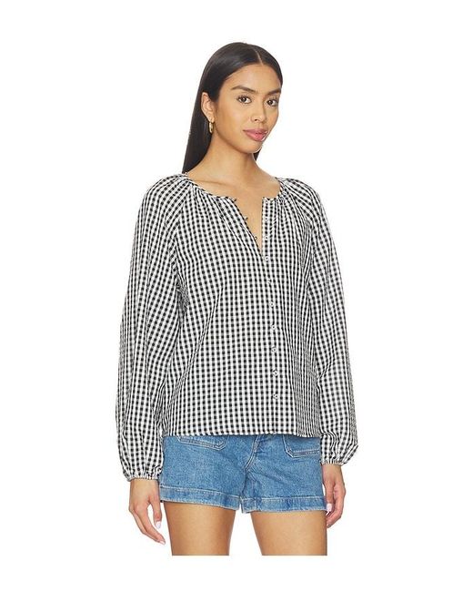 Sanctuary Blue Perfect Gingham Button Blouse Top