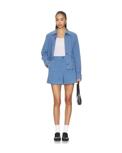 Varley Blue Jorden Pleat Short
