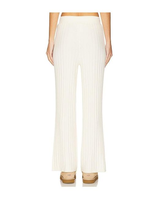 Varley White Simeon Wide Rib Knit Trouser