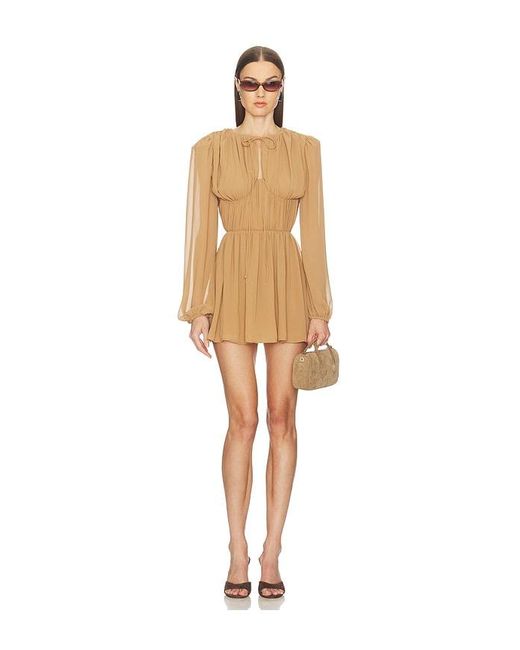 Camila Coelho Natural Lysette Mini Dress